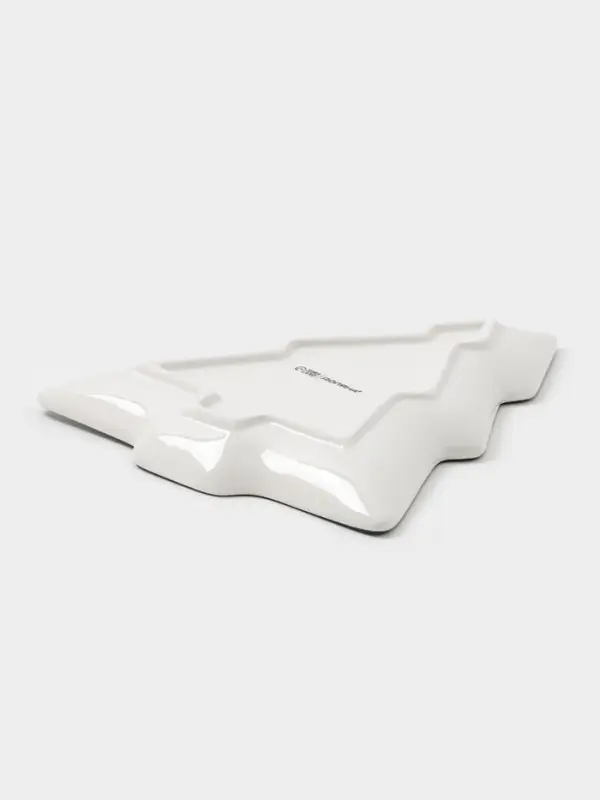 Тарелка сервировочная Доляна «Новогодние животные», 23×20×2.2 см, доломит, белая Тарелка сервировочная Доляна «Новогодние животные», 23×20×2.2 см, доломит, белая