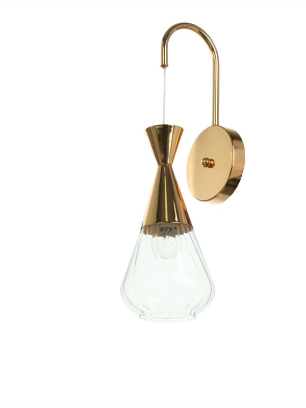 Бра «Луна» 1х40Вт Е27 золото 16,5х14х44см+100см