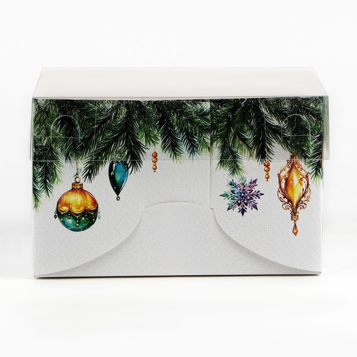 Коробка для капкейка «Еловые веточки», 16 х 16 х 10 см, Новый год Коробка для капкейка «Еловые веточки», 16 х 16 х 10 см, Новый год