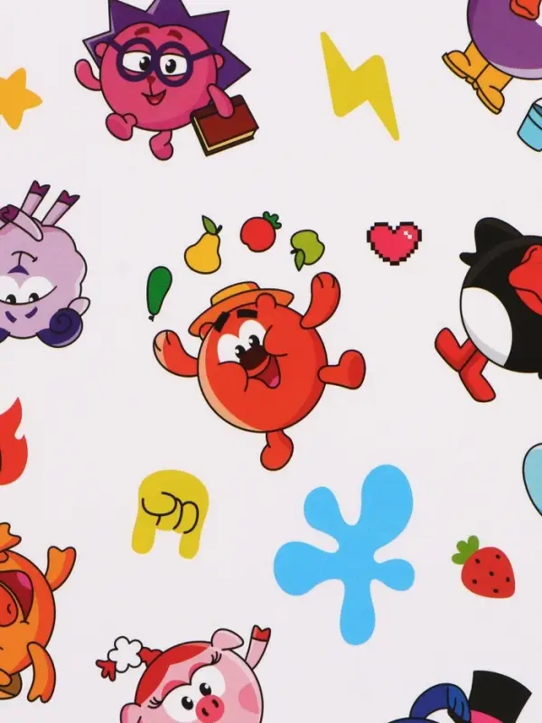 Бумага упаковочная глянцевая &laquo;Смешарики&raquo;, 70&times;100 см