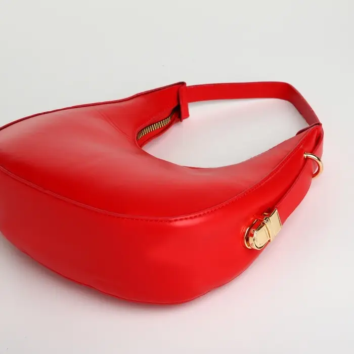 Сумка женская багет на молнии, 20.5&times;7&times;10.5 см, красная