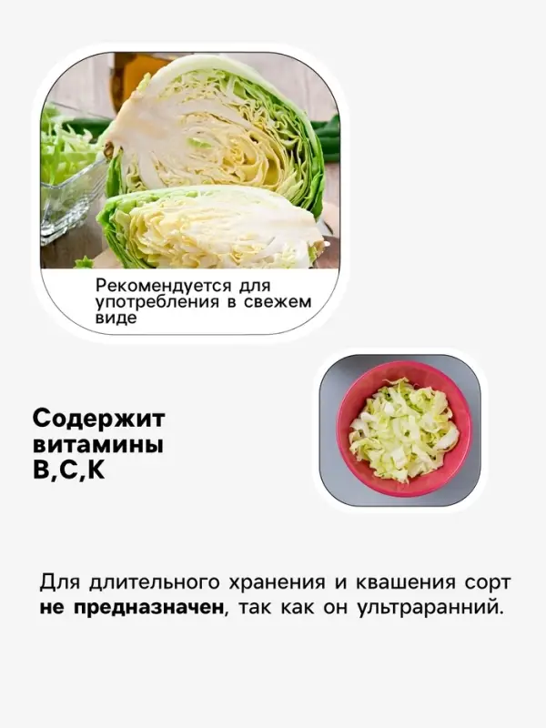 Семена Капуста &laquo;Колобок&raquo;, 0.1 г, &laquo;Уральский Дачник&raquo;