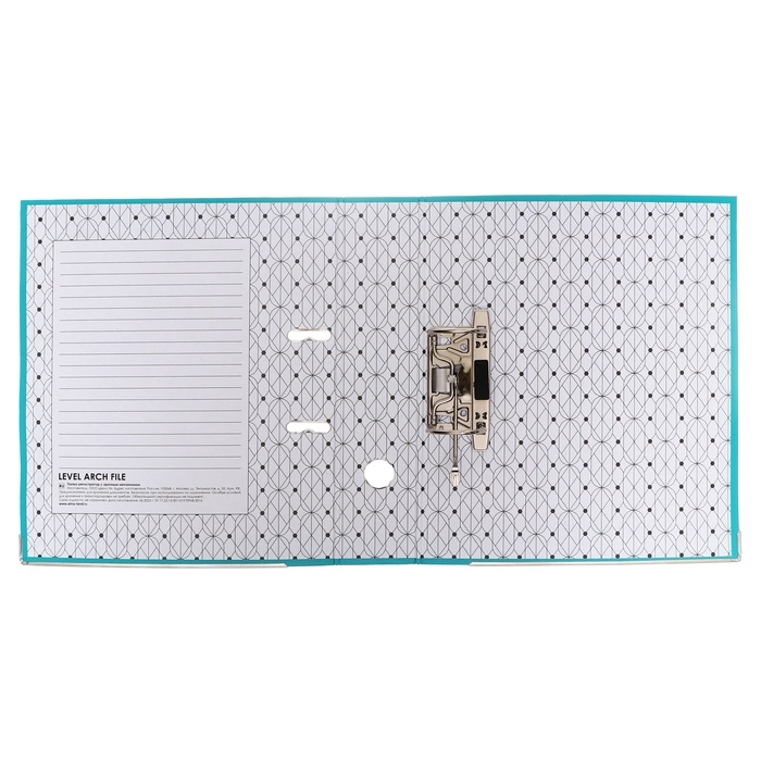 Папка-регистратор А4, 75 мм, Calligrata, ПВХ, металлическая окантовка, карман на корешок, собранная, бирюзовая Папка-регистратор А4, 75 мм, Calligrata, ПВХ, металлическая окантовка, карман на корешок, собранная, бирюзовая