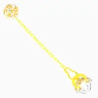 Соска - пустышка с держателем Крошка Я &laquo;Цветы&raquo;, ортодонтическая, от 6 мес, желтый