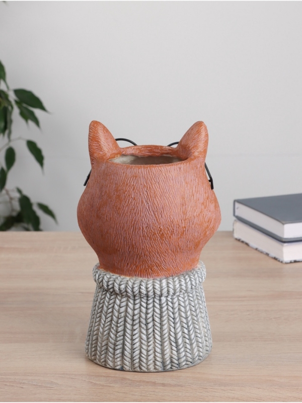 Ваза керамика настольная Ваза керамика настольная "Лиса в очках" 14х14х22 см