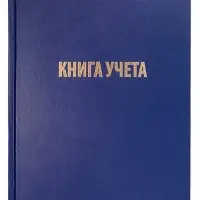 Книга учета А4, 128 листов, клетка, 200&times;290 мм, бумвинил, синий, блок офсетный