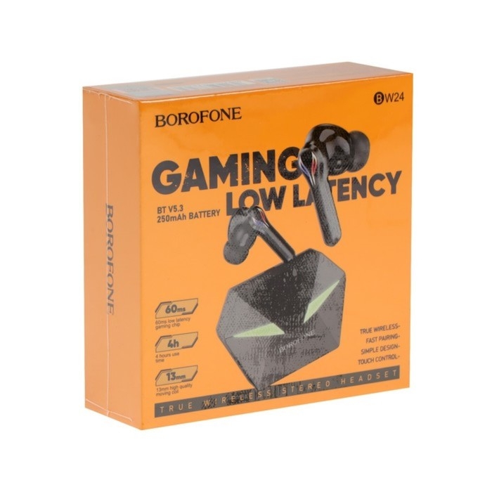 Наушники беспроводные Borofone BW24, вакуумные, TWS, микрофон, BT5.3, 30/250 мАч, чёрные Наушники беспроводные Borofone BW24, вакуумные, TWS, микрофон, BT5.3, 30/250 мАч, чёрные