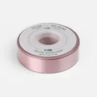 Лента атласная TEIRA, двухсторонняя, 25 мм, 25&plusmn;1 м, нежно-розовая №164