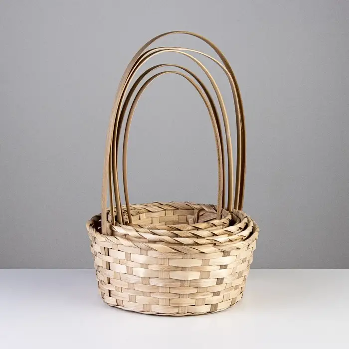 Набор корзин плетёных (бамбук), 17xH9xH30, 19×9.5×32, 21×10×3.24×11×35, 26×11×37, 5 шт.