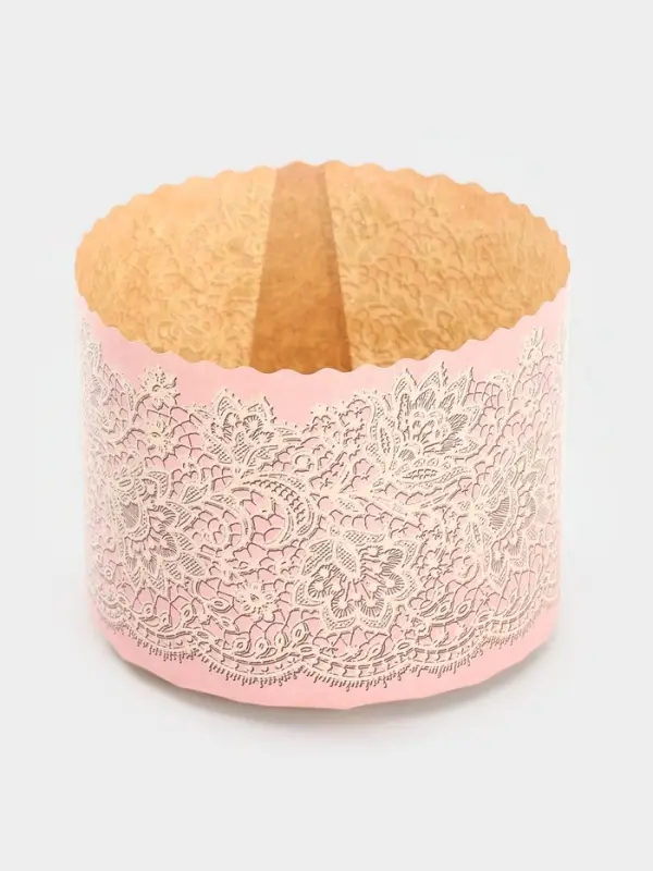 Набор бумажных форм для кулича "Кружева розовые", 110х85 мм, 10 шт
