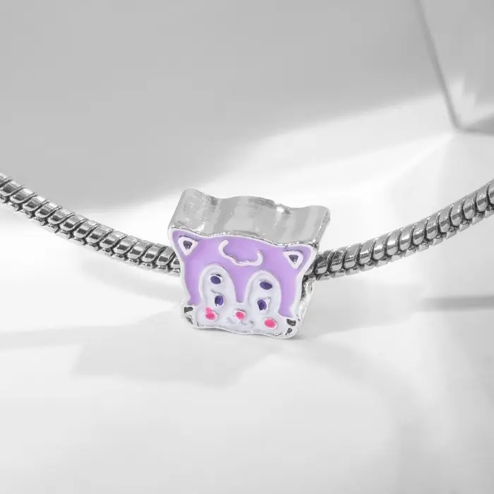 Талисман «Мультяшка» котик, цветной в серебре Талисман «Мультяшка» котик, цветной в серебре