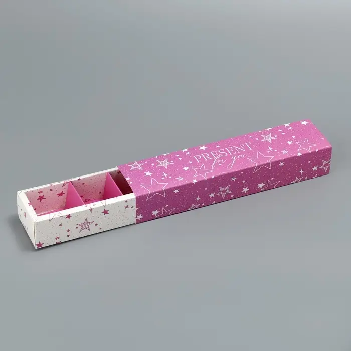 Коробка для конфет, кондитерская упаковка, 5 ячеек, «Present», 5 х 21 х 3.3 см Коробка для конфет, кондитерская упаковка, 5 ячеек, «Present», 5 х 21 х 3.3 см