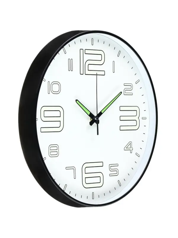 Часы настенные интерьерные &laquo;Классика&raquo;, плавный ход, светящиеся, d=35 см