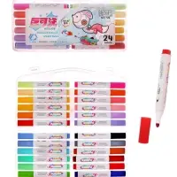 Фломастеры 24 в, пластиковых, пеналов, смываемые водой