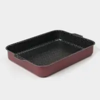 Противень &laquo;Хозяюшка&raquo;, 27&times;35 см, h=6 см, антипригарное покрытие, бордовый