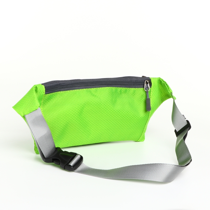 Сумка поясная на молнии, 2 наружных кармана, цвет зелёный