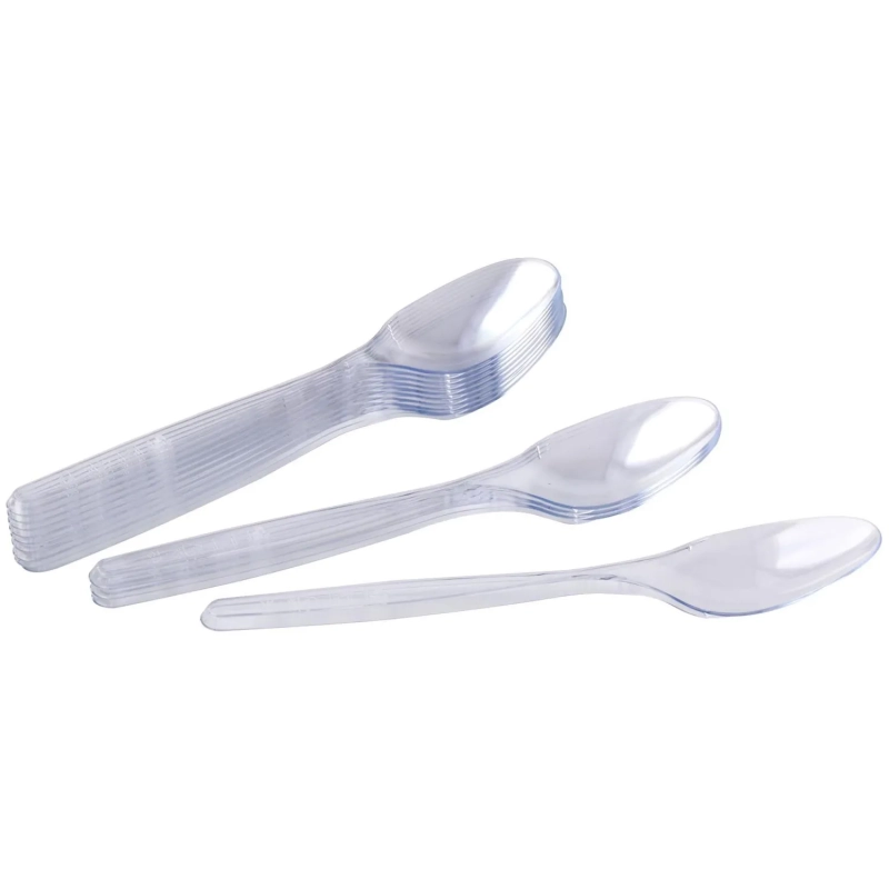 Ложка одноразовая столовая  180мм прозрачная, Комус, ПС, 50шт/уп