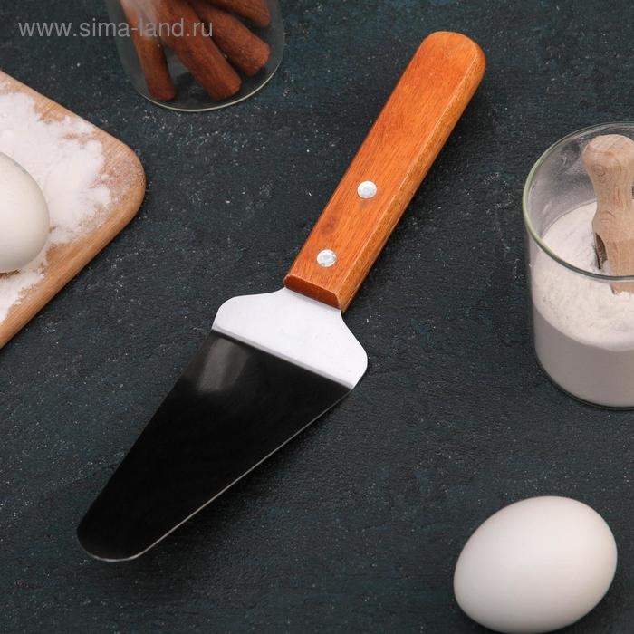 Лопатка для торта и пиццы Доляна, 26×6 см, цвет коричневый Лопатка для торта и пиццы Доляна, 26×6 см, цвет коричневый