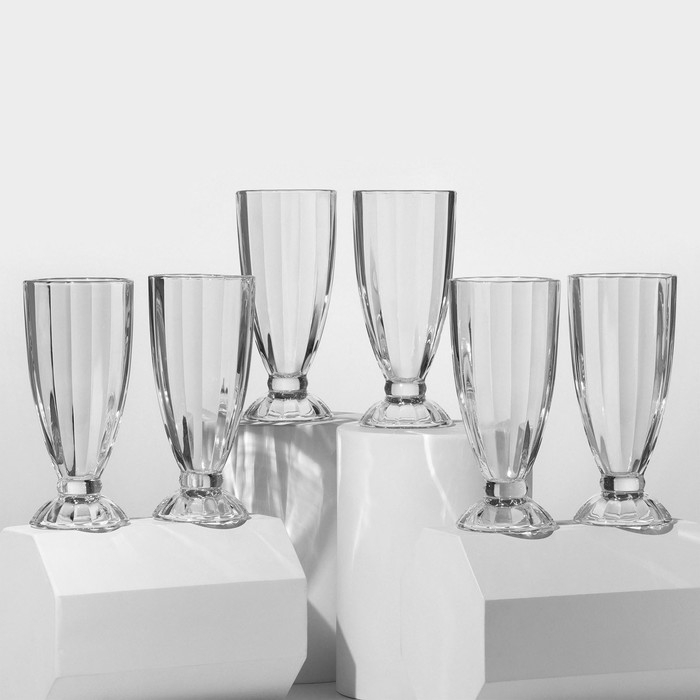 Набор стаканов Ice Cream, стеклянный, d=8 см, h=18.5 см, 320 мл, 6 шт Набор стаканов Ice Cream, стеклянный, d=8 см, h=18.5 см, 320 мл, 6 шт