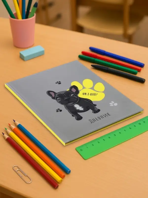 Дневник школьный для 1-11 классов, &laquo;Собачка Am I Cute?&raquo;, твёрдая обложка 7БЦ, глянцевая ламинация, 40 листов