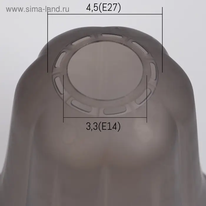 Плафон универсальный "Цветок"  Е14/Е27 дымчатый 14х14х13см