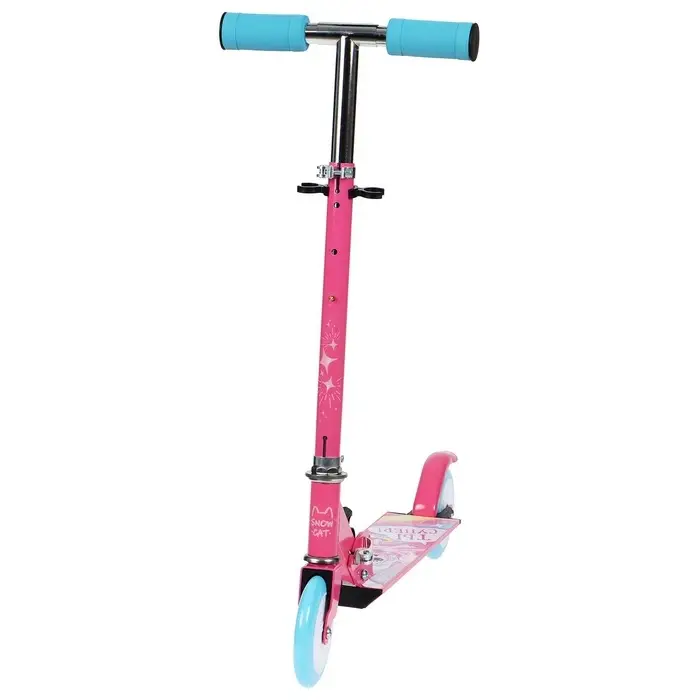 Самокат-снегокат 2 в 1 Snow Cat, колёса 120 мм, голубой, розовый
