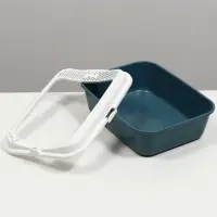 Туалет для кошек &laquo;Сима&raquo; FIX, 30&times;39&times;13.5 с, с бортом и совком, пластик, совок МИКС, серый