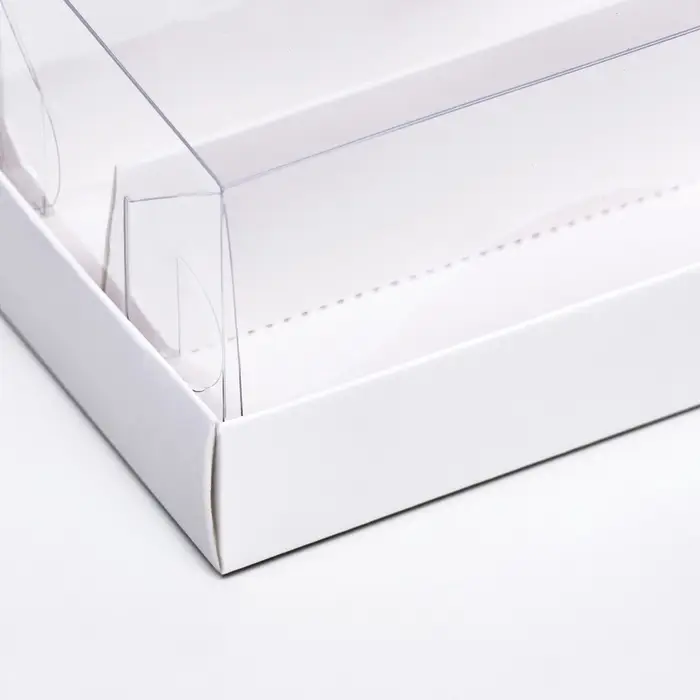 Кондитерская коробка складная под 2 эклера, белая, 9&times;13.5&times;7 см