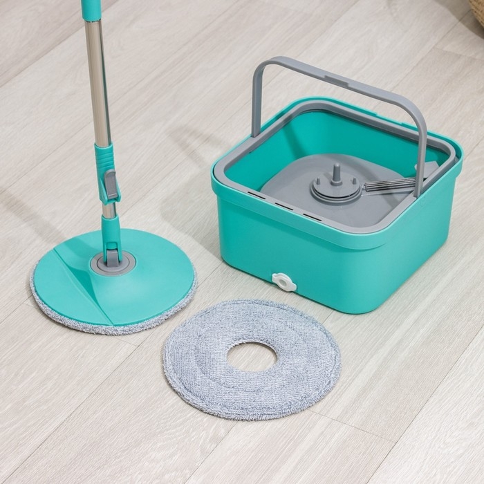 Швабра с отжимом и ведро, насадка из микрофибры, компакт Швабра с отжимом и ведро, насадка из микрофибры, компакт