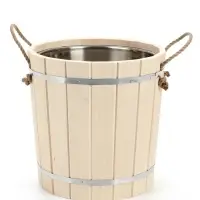 Ведро-запарник для бани и сауны, 20 л, деревянное, нержавеющая вставка