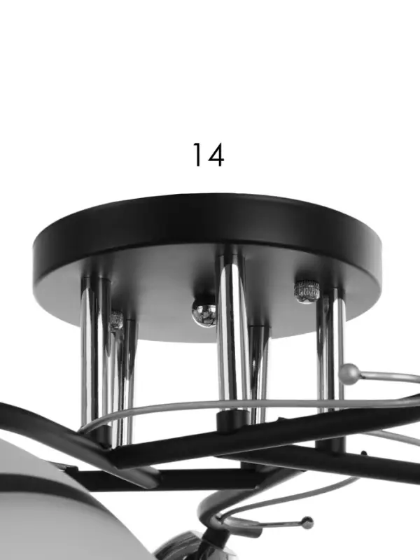 Люстра потолочная BayerLux &laquo;Лайма&raquo;, 5хЕ27, 40 Вт, черно-хромовый, 55&times;55&times;24 см