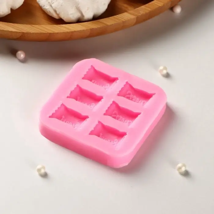 Молд для заливки Sweet, силикон, 6 ячеек, 6&times;1 см, розовый