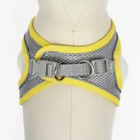 Шлейка с поводком, размер XXS, ОШ 24-26 ОГ 28-30 см, поводок 150&times;1.5 см, быстросъёмная, мягкая, жёлтая