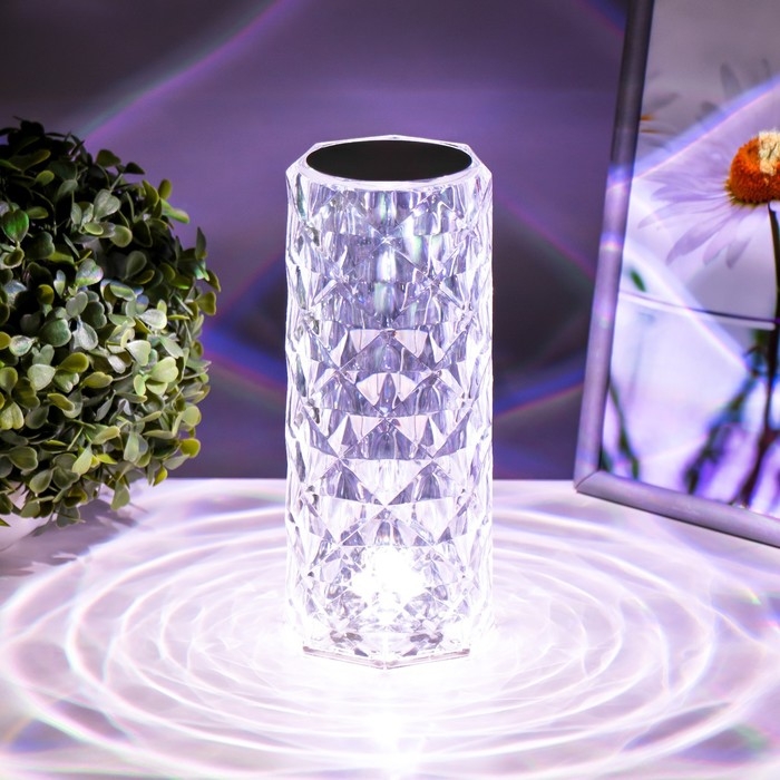 Настольная лампа с ПДУ Настольная лампа с ПДУ "Призма" LED RGB АКБ 9,5х9х21,5 см RISALUX