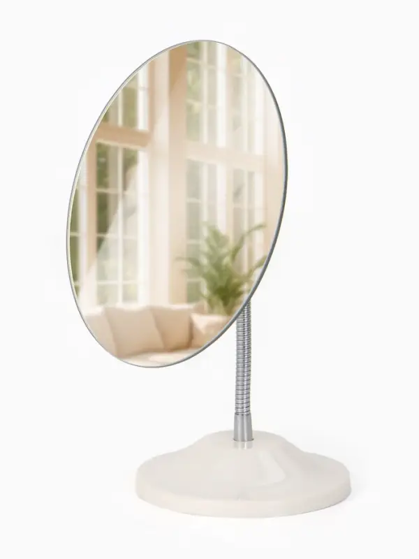 Зеркало настольное, овальное, на гибкой ножке, 16.5&times;23/28 см, (13.5&times;16.5 см)