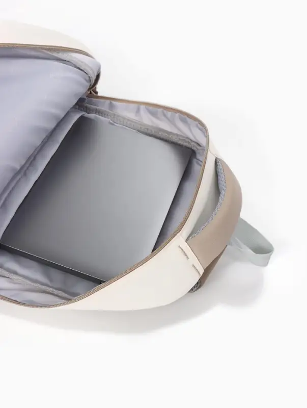 Рюкзак школьный, с кошельком, для девочки, 32&times;14&times;46 см, бежевый