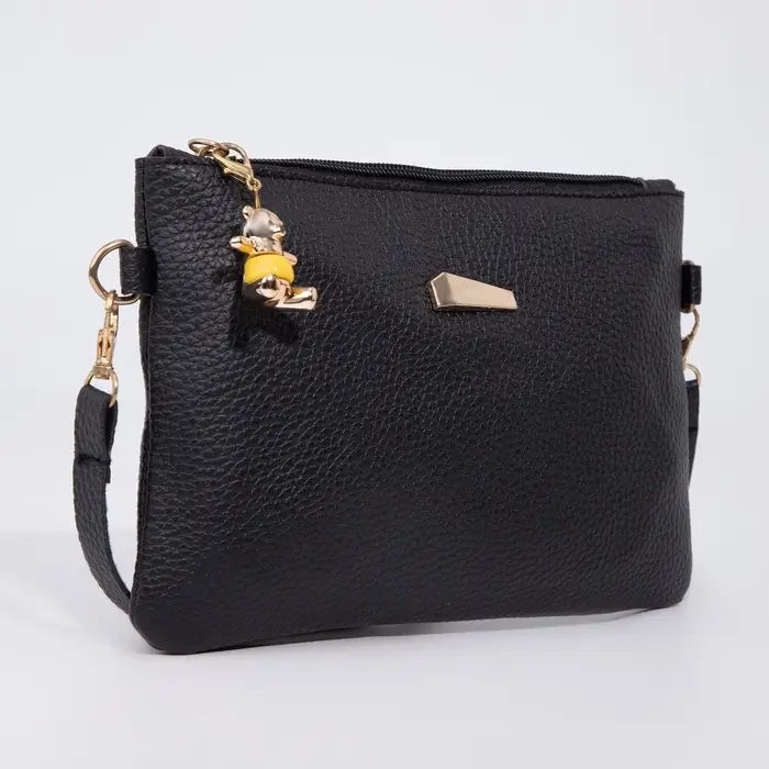 Сумка женская кросс-боди на молнии, 24&times;7&times;15 см, чёрная