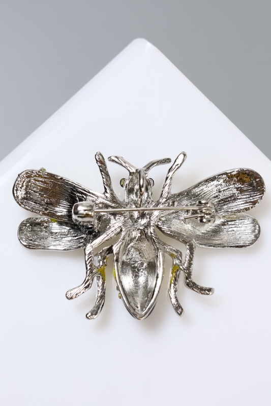 Брошь «Пчела» медуница, жёлтая в серебре Брошь «Пчела» медуница, жёлтая в серебре