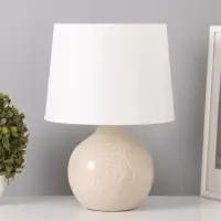 Лампа настольная RISALUX &laquo;Цветы&raquo;, 15 Вт, Е14, белая, 23&times;23&times;31 см