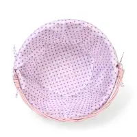 Корзина плетеная 32 х 32 х 14 см, ручка h=14 см розовый  ткань