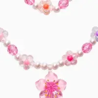 Набор детский &laquo;Выбражулька. Цветок и жемчуг&raquo;, 2 предмета: бусы, браслет, разноцветный