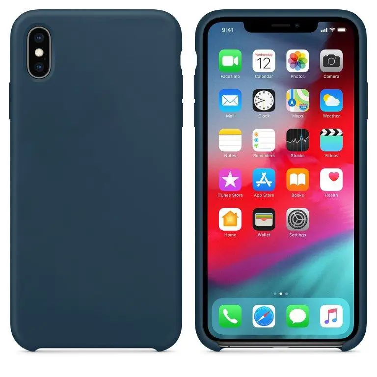 Чехол Iph XS Max Silicon Case 100% ORG Pacific Green (c LOGO)