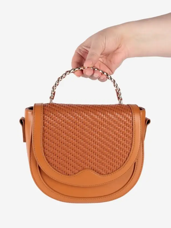 Ручка для сумки, металлическая, с винтами для крепления, 12.8&times;6.5 см, цвет золотой, коричневый