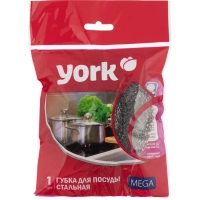 Губка-мочалка YORK из нерж.стали Мега 1шт/уп