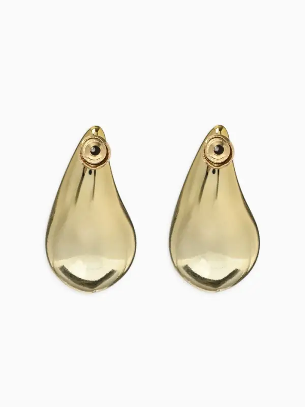 Серьги пластик &laquo;Капля&raquo;, изогнутая мини, цвет золото
