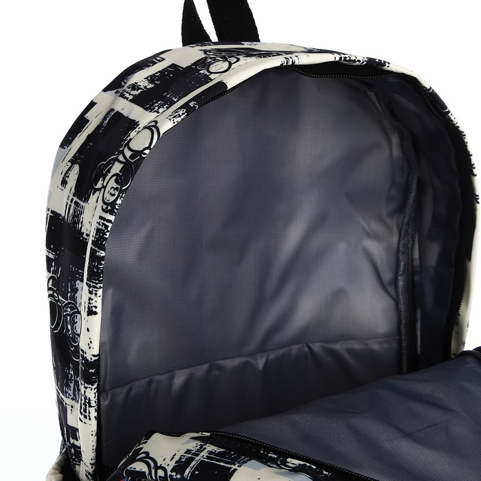 Рюкзак школьный из текстиля на молнии, 3 кармана, цвет чёрный