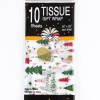 Бумага упаковочная тишью "Зимний лес", белая, 50 х 66 см Бумага упаковочная тишью "Зимний лес", белая, 50 х 66 см