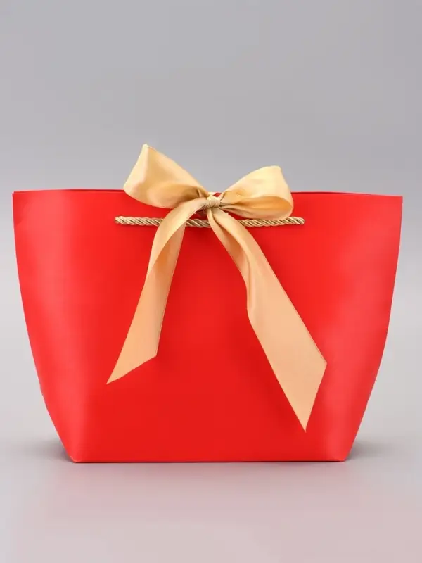 Пакет подарочный ламинированный, с лентой &laquo;Красный&raquo;, горизонтальный, 19&times;20&times;9 см