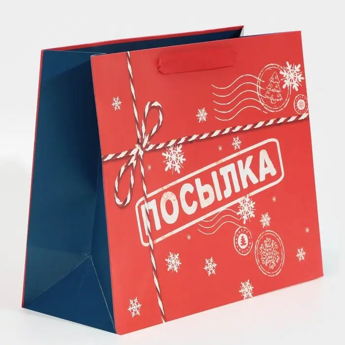 Пакет подарочный новогодний ламинированный «Посылка для тебя», MS 18 х 23 х 10 см