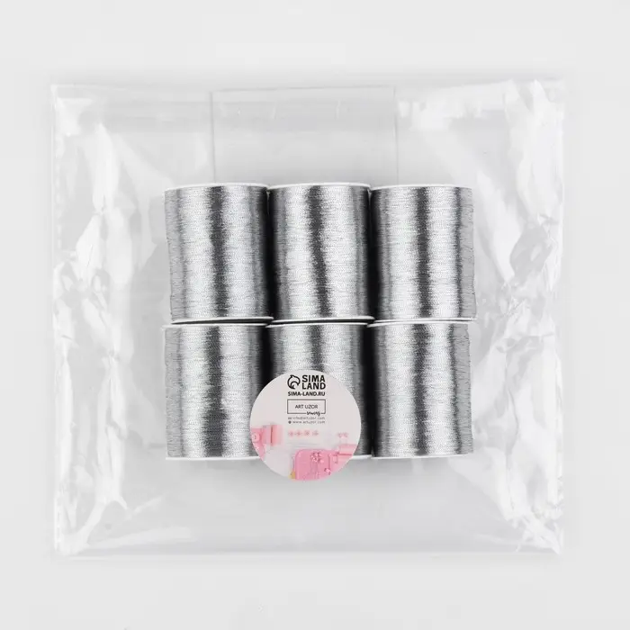 Нить металлизированная, 91 ± 1 м, цвет серебристый, цена за 1 штуку Нить металлизированная, 91 ± 1 м, цвет серебристый, цена за 1 штуку